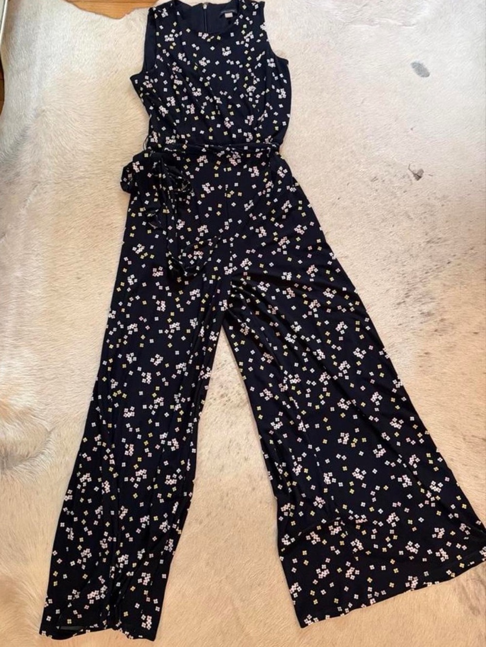 Tommy Hilfiger Black Floral Sleeveless Wide-Leg Jumpsuit